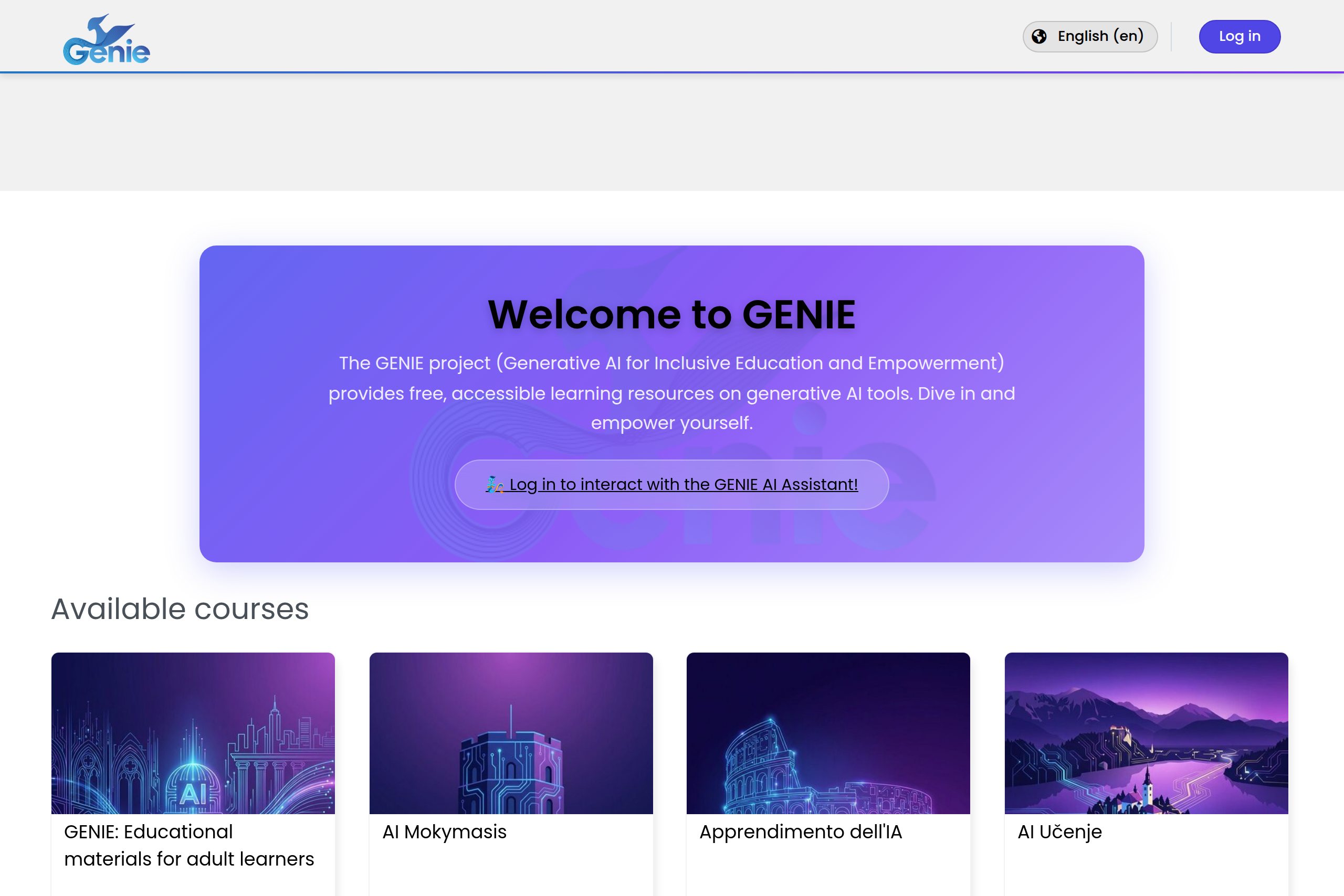GENIE — free generative-AI learning platform