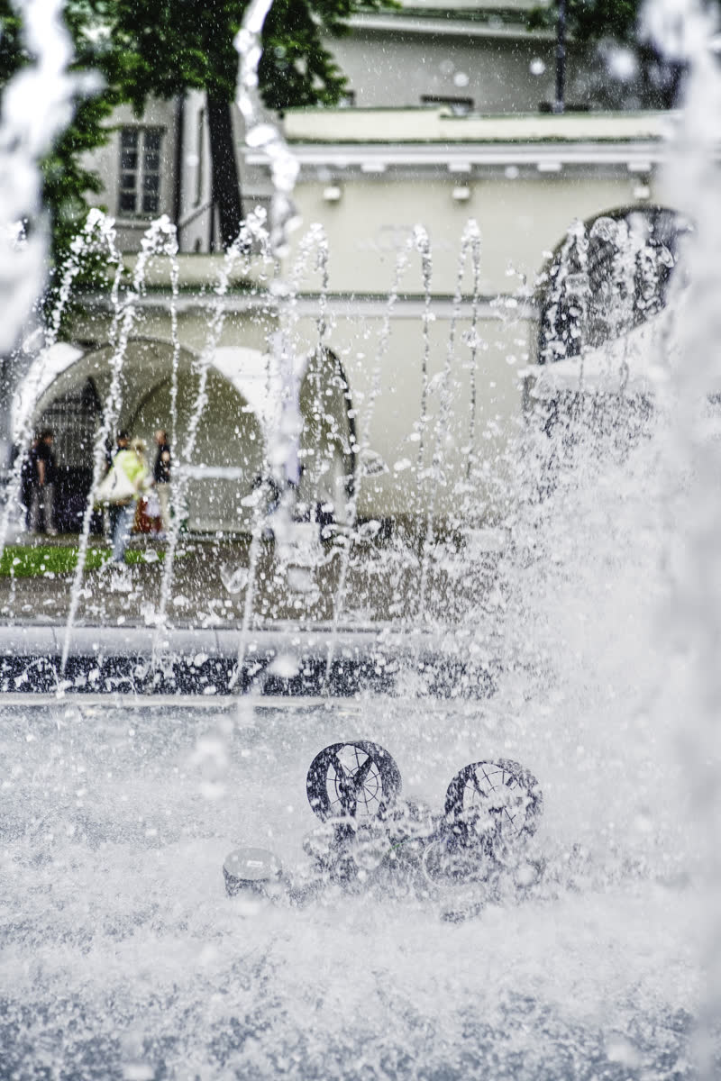 Water Research Drone Boat - Test at the Lithuanian Presidential Palace Fountain