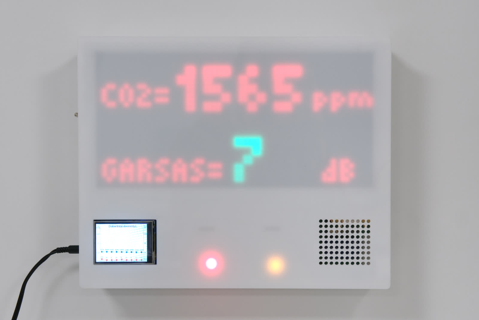 Smart Air Quality Monitor — CO2 & Sound Level Panel